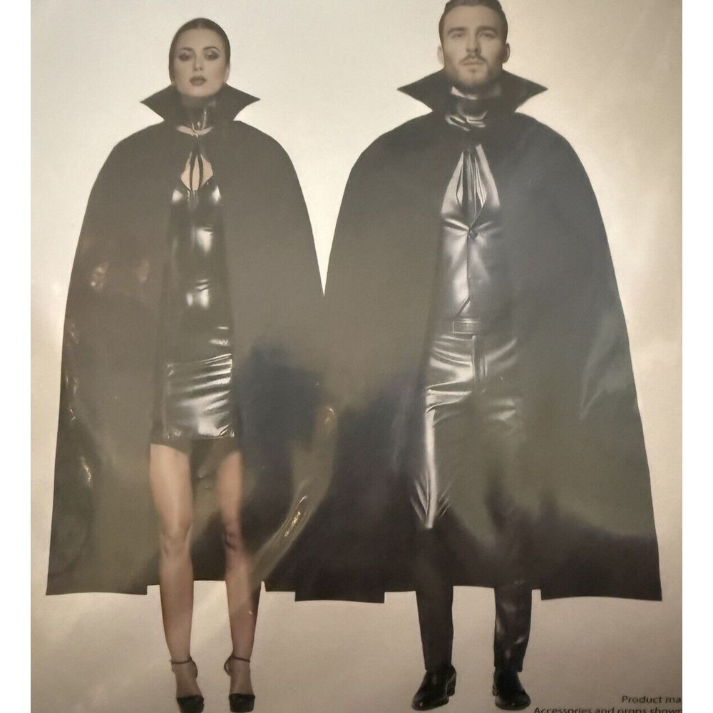 Black Vampire Cape‎ Black Adult Size Cosplay Halloween NEW!